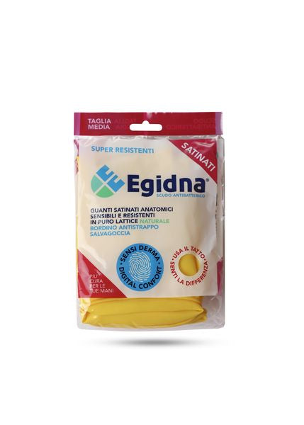 D43_Guanti satinati 100 Gomma Naturale mista misura media