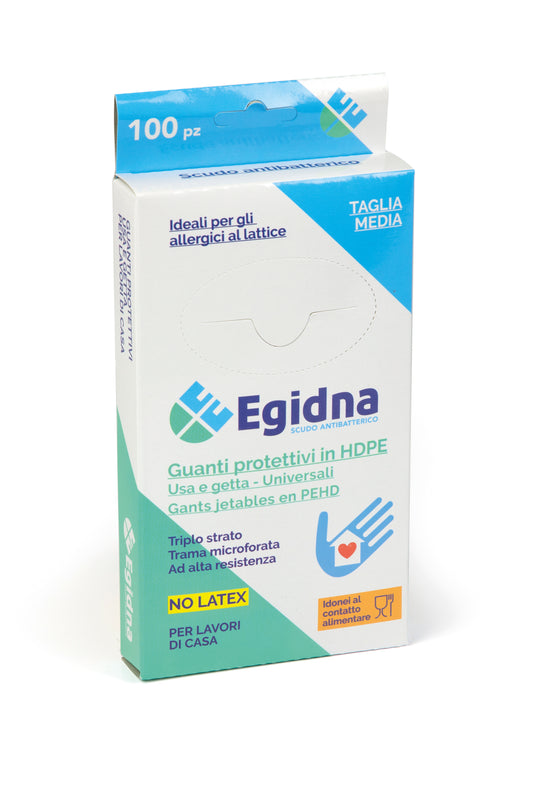 GUANTI HDPE 12 confezioni (ogni confezione contiene 100 pezzi) misura media